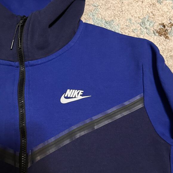 Nike Tech Fleece Full Zip Hoodie Size Medium Navy/Blue Streetwear - Picture 3 of 6